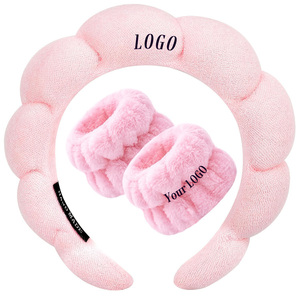 Bandeau en éponge avec logo personnalisé pour les femmes Bandeau de soins de la peau et de maquillage multi-usages pour le visage des filles - Product Image 2