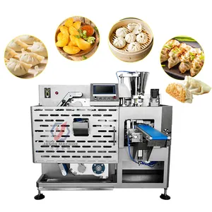 Embalagens feitas à vapor chinesas totalmente automáticas, empacotador gyoza empanda momo formando máquina