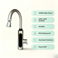 Robinet intelligent électrique vertical en acier inoxydable à chauffage instantané avec affichage LED, poignée latérale et commande manuelle 110V pour camping-car et usage domestique