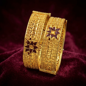 Bracelet Kada traditionnel plaqué or teinté en gros, Bracelets et joncs tendance, Bijoux bracelet Kada en laiton rempli d'or teinté. - Product Image 3