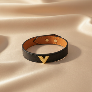 Anillo Lujia de Moda Transfronteriza de Comercio Exterior Europeo-Americano, con Estampado de Flores Antiguas en V, Bañado en Oro, con Correa de Cuerda, Pulsera de Guangzhou - Product Image 1