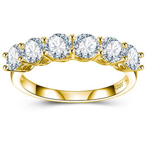 Bague demi-<span class=keywords><strong>éternité</strong></span> en argent sterling S925 de haute qualité avec moissanite VVS1, fabrication d'usine avec plus de 18 ans d'expérience, vente en gros de bijoux - Product Image 6