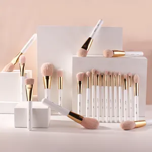 BEILI Custom Logo Luxury Professional White And Gold Makeup Brushes 30pc Cosmetic kits Synthetic Makeup brush Set Private Label