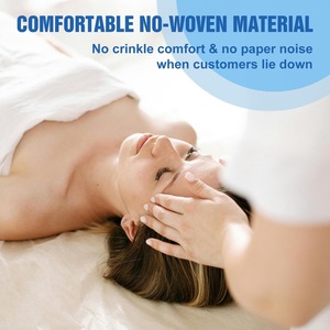 Rollo de Sábanas Desechables de Tela No Tejida Precortadas con Orificios para Camillas de Masaje, Sillas Faciales, Spa Médico, Transpirables para Hospital, Blancas - Product Image 3