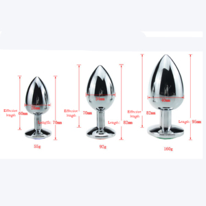 Sexbay marque privée plug anal en métal trois pierres précieuses fond godemichet anal extenseur hommes et femmes jouet sexuel bout à bout - Product Image 3