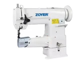 Zoyer zy341 máquina de costura, máquina de costura industrial de couro com cilindro para cama unison alimentação eletrônica de embalagem manual 43.5