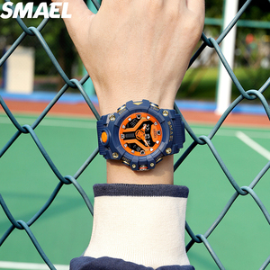 SMAEL 8075 Dual Display Quartz Watch Multi Color Option 30-50M Waterproof PU Strap Outdoor Sports Wristwatch - Product Image 6