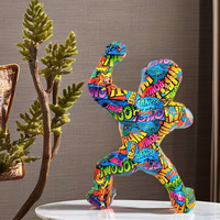 Sculpture King Kong Pop Art de 50cm en résine de transfert d'eau pour salon, bureau à domicile créatif
