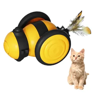 Juguetes de coche con forma de abeja personalizados con carga USB, juguetes para mascotas pequeñas, Juguetes Divertidos para perros y gatos, juguete interactivo inteligente sostenible para mascotas