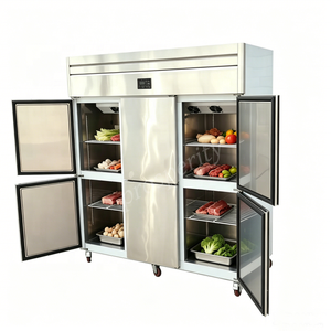 Réfrigérateur-congélateur professionnel à 6 portes à double température - Direct usine - Armoire de cuisine en acier inoxydable avec glissières pour bacs GN - CE 8C Automatique PST-CP - Product Image 5