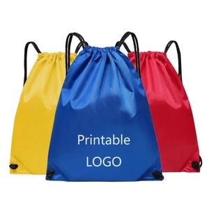 Sac à dos à cordon personnalisé avec logo, multicolore, imperméable, en polyester recyclé, pour le rangement, les voyages et les activités sportives - Product Image 2