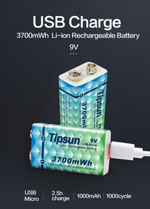 9 v batterie al litio batterie al litio ricaricabile 1000mah usb ricaricabile - Product Image 4