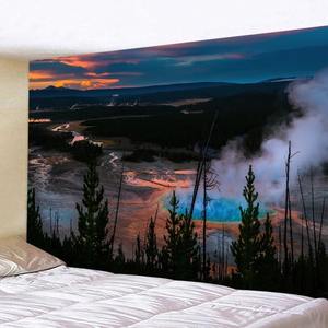 Manzara duvar halısı oturma odası için | Doğa manzara ev dekor | Büyük Boho estetik duvar asılı - Product Image 4