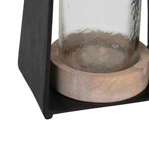Porte-bougie Hurricane en métal et marbre, chandelier moderne pour centre de table ou accent d'entrée - Product Image 6