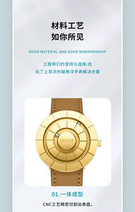 Creative Personalized Quartz Watch Magnetic Levitation Ball Bearing <b>Waterproof</b> Men's <b>Wristwatch</b> - Product Image 5