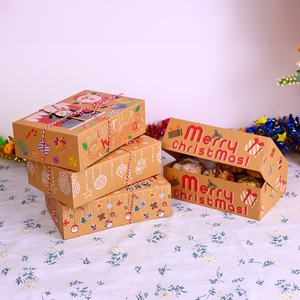 PVC Window Christmas Candy Biscuit Kraft Paper Gift <b>Box</b> Set of 4PCS - Product Image 4