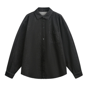 2025 nuova camicia in Denim retrò da uomo-manica lunga originale in pelle di mucca e Design giapponese oversize - Product Image 5