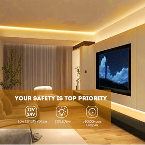 Free cut CRI90 High Lumen 528leds/m <b>12V</b> 24V 10W/M 8mm Everywhere Cut cob <b>led</b> strip for Kitchen Cabinet - Product Image 4