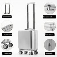 Valise PC unisexe 16 pouces à coque rigide, à roulettes pivotantes, extensible, pour l'embarquement en avion, en néoprène imperméable, antivol, tendance, pour le voyage
