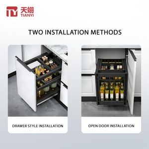 Moderno Organizador de Especias para Cocina de Aleación de Aluminio, Extraíble, de 3 Niveles, con Cierre Suave - Product Image 4