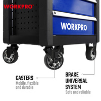Banc de travail professionnel WORKPRO à 7 tiroirs, chariot à outils roulant en métal pour atelier et garage, armoire à outils sur roulettes
