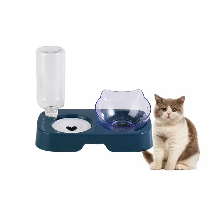 Protection Wholesale 2-in-1 Cat Rice Bowl Neck Protection Bowl Pet Cat Automatic Drinking Splash-proof Water Feeding Bowl