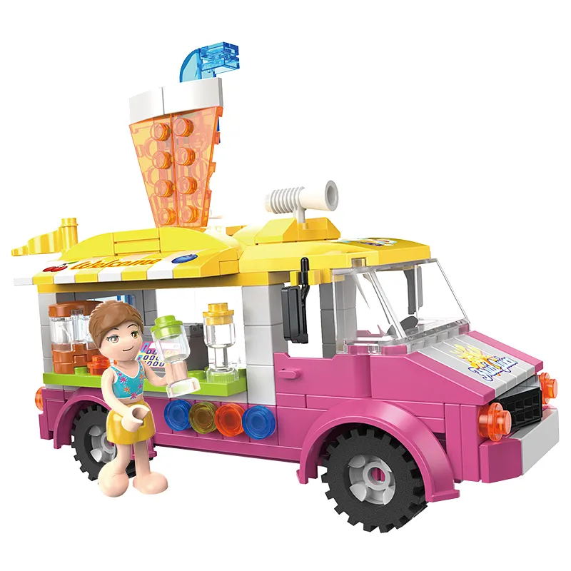 COGO 189 PCS ילדים 3D חינוכיים להרכיב צבעוני לבני קרח קרם רכב אבני בניין צעצועים לילדים