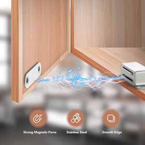Loquet de porte magnétique en acier inoxydable de 1-13/16 po, quincaillerie dissimulée pour portes d'armoires de cuisine - Product Image 4