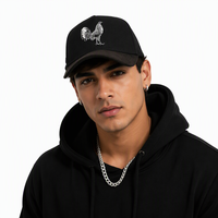 Casquette de baseball 5 panneaux en toile de jean et maille, personnalisée avec logo brodé de haute qualité, doublure en satin, épingles métalliques, Mz Hats Gallo