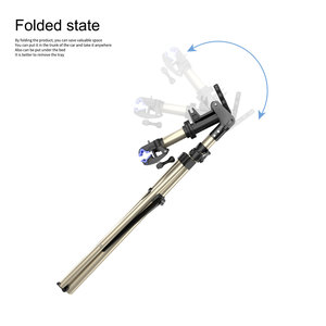 Support de réparation de vélo réglable, capacité de charge de 45 kg, support de travail pliable pour vélo avec rotation à 360° °   Pince rotative et <span class=keywords><strong>plateau</strong></span> à outils magnétique - Product Image 3