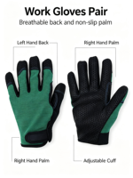 Gants de mécanicien professionnels HAIYI, paume en microfibre, grip en silicone, sangle de poignet réglable, protection UV complète des doigts, cyclisme, sports