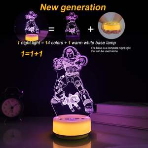 โคมไฟตั้งโต๊ะ LED ลายหมีอนิเมะแบบกำหนดเองได้ แสงสีขาวอบอุ่น ภาพลวงตา 3 มิติ เหมาะสำหรับเด็ก ตกแต่งบ้าน ของขวัญวันหยุด ขายส่ง - Product Image 2