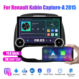 11.8 "diamante doppio manopole 2K QLED schermo 2 Din Android autoradio per <span class=keywords><strong>Renault</strong></span> Kabin cattura-un 2015 Stereo Android Auto Carplay - Product Image 3