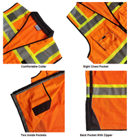 Gilet de sécurité personnalisable haute visibilité pour la construction, réfléchissant, noir, pour ingénieurs et géomètres, bicolore avec poche arrière