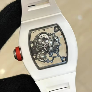 Premium Designer Hollow Dial Mechanical <b>Watch</b> RM055, White Ceramic <b>Case</b>, Sapphire Crystal Mirror, Men's <b>Watch</b> - Product Image 4