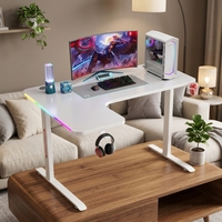 Bureau de jeu d'angle en fibre de carbone RGB 1600*1000mm, bureau d'ordinateur de jeu en forme de L pour le commerce transfrontalier
