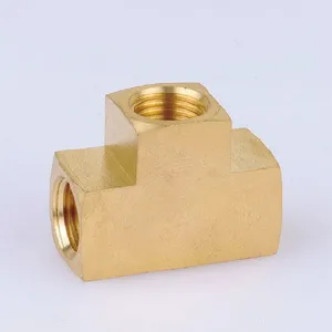 Brass Female FNPTF Tee 1/2 x 1/2 x 1/2 inch Equal Tee Shape