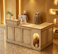 Comptoir de caisse commercial moderne en bois avec tiroir verrouillable, bureau de réception, salon de beauté, logo personnalisé, bureau durable