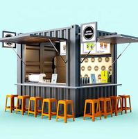 Stand Alimentaire Modulaire Portable 10 Pi Disponible en Version Mini Boutique Éphémère, Conteneur, Café, Bar, Restaurant Rapide, Supérette, Kiosque ou Cabine