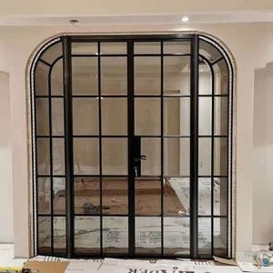 Porte coulissante professionnelle en aluminium et verre dépoli, style vintage français, pour salle de bain, cuisine et salon - Product Image 4