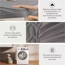 Protège-matelas épais et imperméable, draps ajustables, couvre-lit, coussin antibactérien pour lit 150x200 160x200 <span class=keywords><strong>180x200</strong></span> - Product Image 4