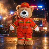Oso de Peluche Bombero con Uniforme, Muñeco de Peluche, Mascota, Fabricante Mayorista