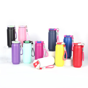 Vaso Térmico Creativo de Aluminio con Acabado de Goma, Botella de Agua de Acero Inoxidable 304 con Forma de Lata de Cola, Tapa de Rosca Recta - Product Image 2