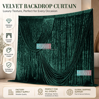 Rideau de fond de scène en velours diamanté personnalisable Muwei, draperie décorative pour mariage