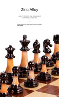 Jeu d'échecs de luxe en bois avec pièces en marbre et métal, plateau pliable personnalisé pour jeux de société