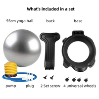 Chaise ballon d'équilibre pour yoga, Pilates, gym, fitness, ballon de 55 cm, chaise ergonomique de qualité supérieure pour la maison et le bureau avec pompe à air