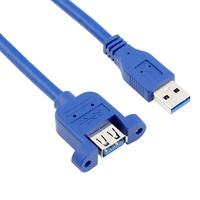 Cable de Extensión USB 3.0 Personalizado de 3 pies (1 m), Macho a Hembra, con Blindaje Trenzado y Revestimiento de PVC para Impresoras y Computadoras