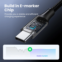Câble USB C vers USB C UGREEN 100W, câble de chargeur de type C, charge rapide PD 5A 480 Mbps, câble de données en nylon pour iPhone Samsung