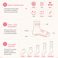 Chaussettes de yoga antidérapantes personnalisées de haute qualité avec logo sur mesure pour la gym et le Pilates, chaussettes de sport pour femmes