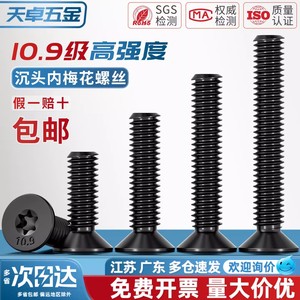 Black High Strength Grade 10.9 GB2673 Countersunk Star Drive Screws M4 M5 M6 M8 M10 For Construction - Product Image 5